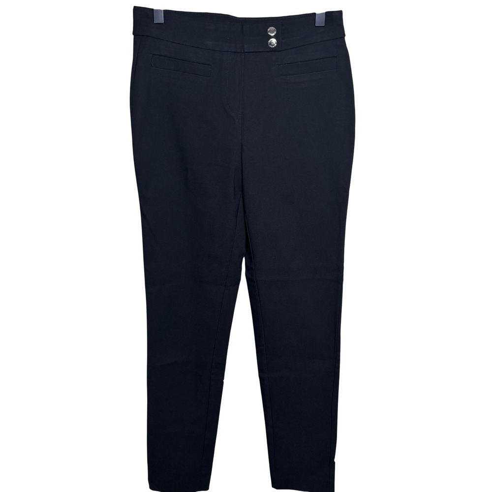 Rekucci Black Stretch High Waist Pull On Ankle Tailored Dress Pants Womens 4 US